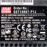 Mean Well GST18B07 - P1J Power Supply 15W 7.5V - GST18B07 - P1J - powersupplymall.com