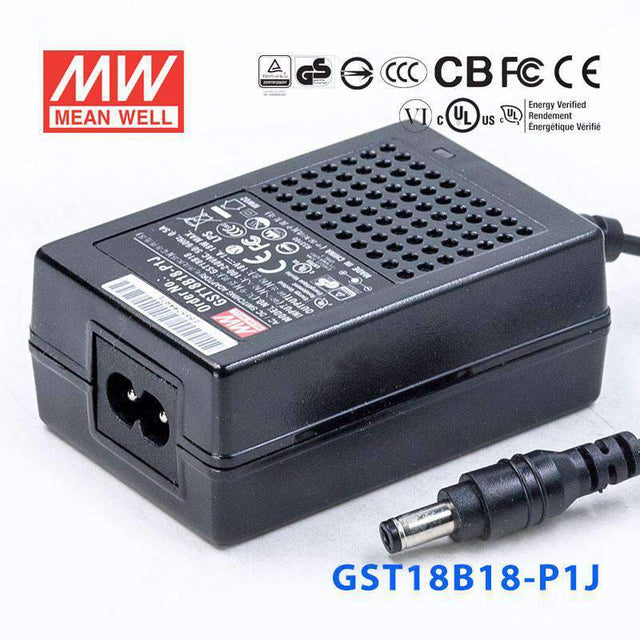 Mean Well GST18B18 - P1J Power Supply 18W 18V - GST18B18 - P1J - powersupplymall.com