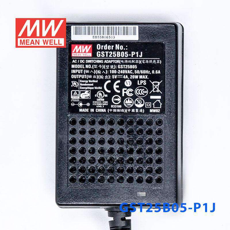 Mean Well GST25B05 - P1J Power Supply 20W 5V - GST25B05 - P1J - powersupplymall.com