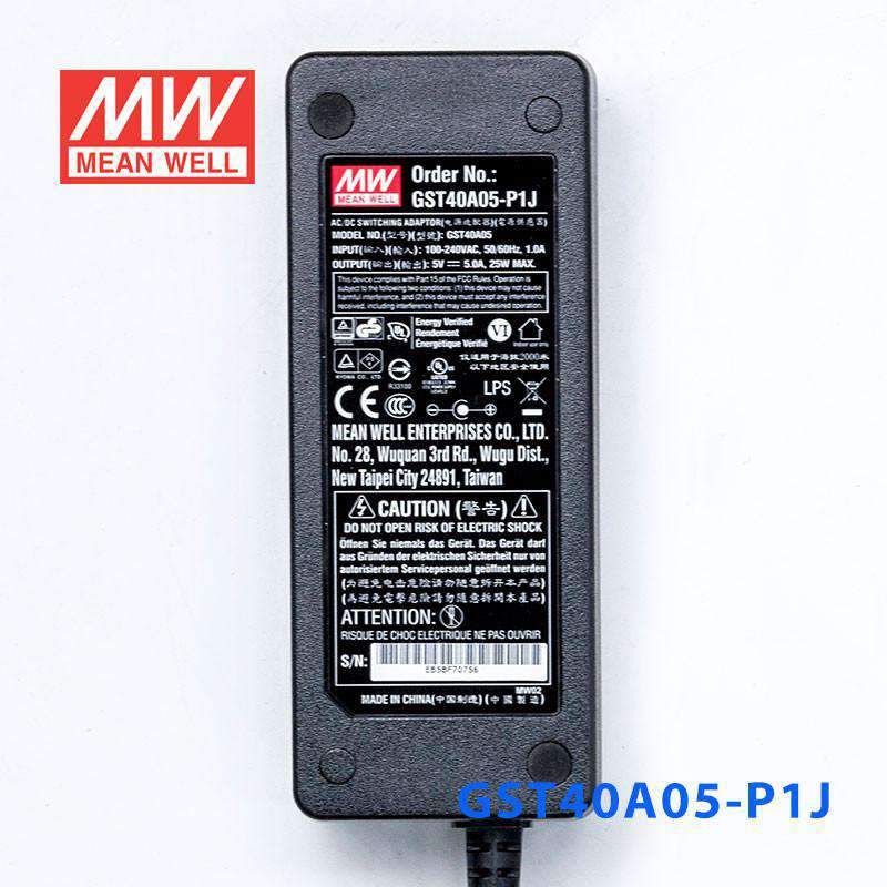 Mean Well GST40A05 - P1J Power Supply 25W 5V - GST40A05 - P1J - powersupplymall.com