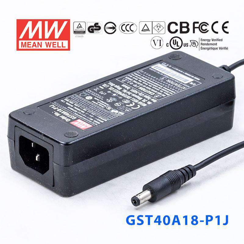 Mean Well GST40A18 - P1J Power Supply 40W 18V - GST40A18 - P1J - powersupplymall.com