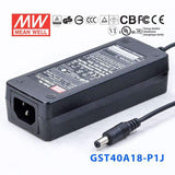 Mean Well GST40A18 - P1J Power Supply 40W 18V - GST40A18 - P1J - powersupplymall.com