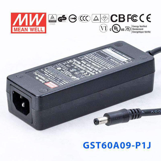 Mean Well GST60A09 - P1J Power Supply 54W 9V - GST60A09 - P1J - powersupplymall.com