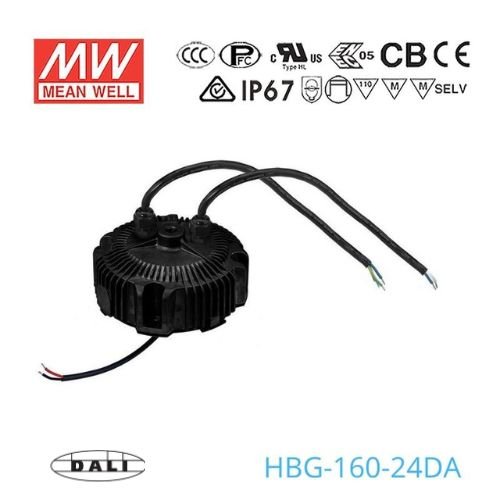 Mean Well HBG - 160 - 24DA Power Supply 160W 24V - DALI - HBG - 160 - 24DA - powersupplymall.com