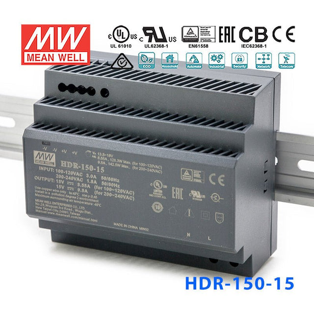 Mean Well HDR Series Power Supply 15V(15~150W) -  - powersupplymall.com
