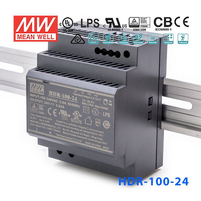 Mean Well HDR Series Power Supply 24V(15~150W) -  - powersupplymall.com