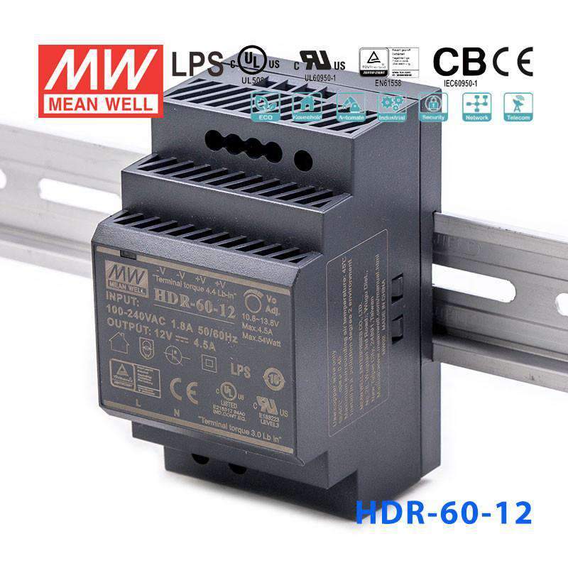 Mean Well HDR Series Power Supply 48V(15~150W) -  - powersupplymall.com