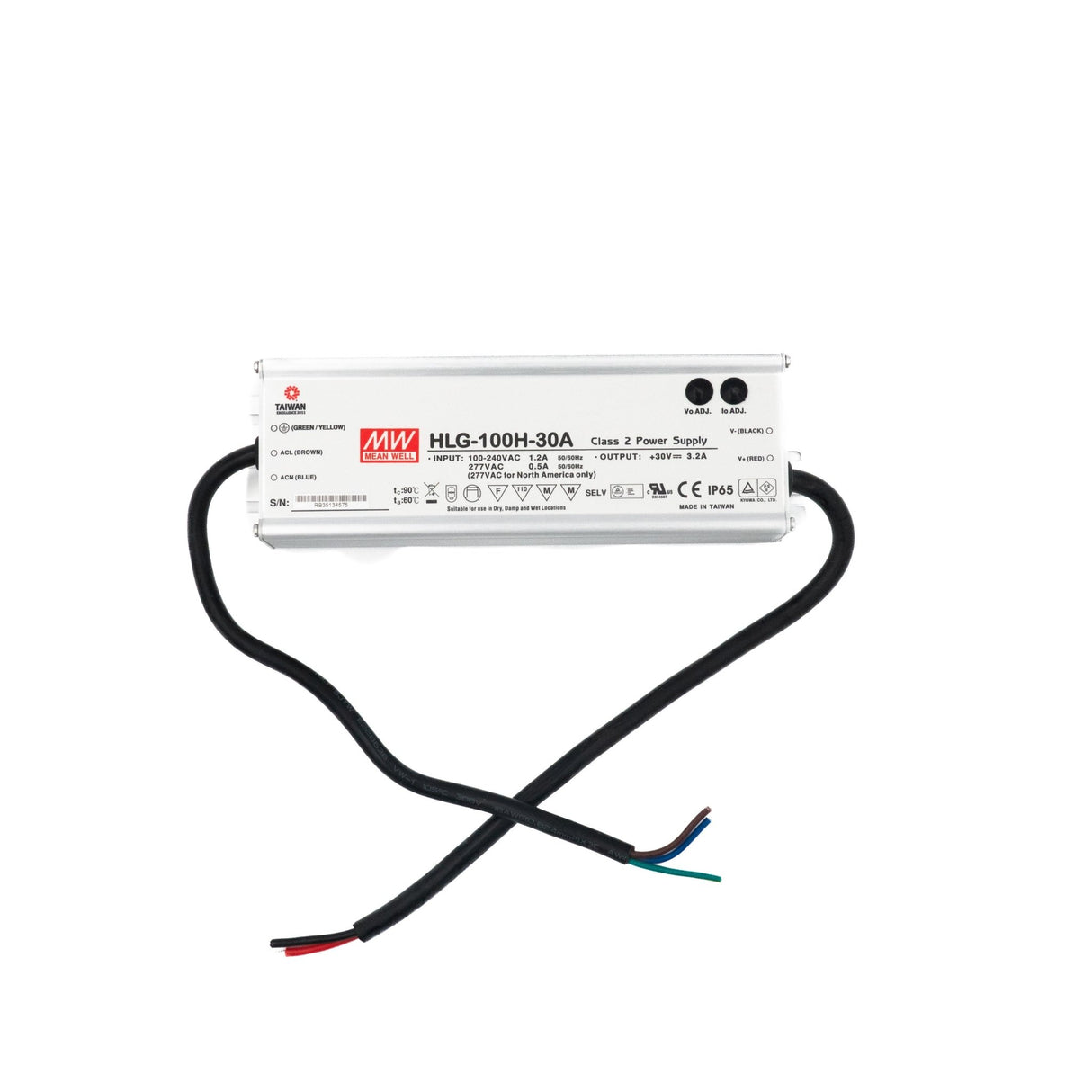 Mean Well HLG - 100H - 30A Power Supply 100W 30V - Adjustable - HLG-100H-30A - powersupplymall.com