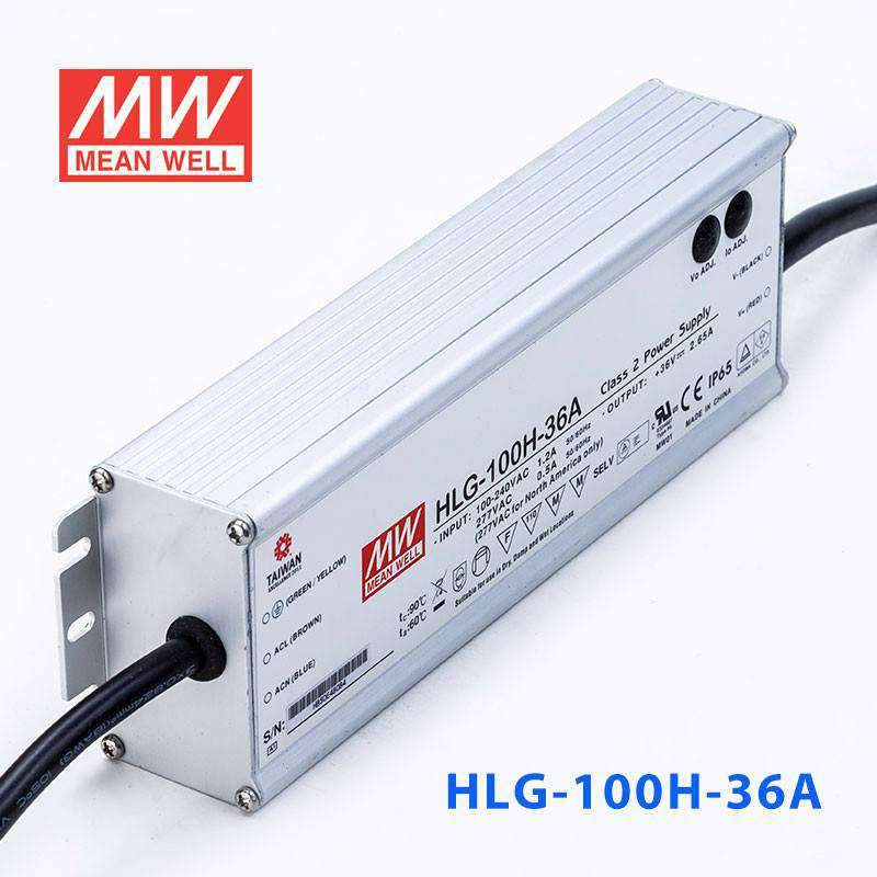 Mean Well HLG - 100H - 36A Power Supply 100W 36V - Adjustable - HLG-100H-36A - powersupplymall.com