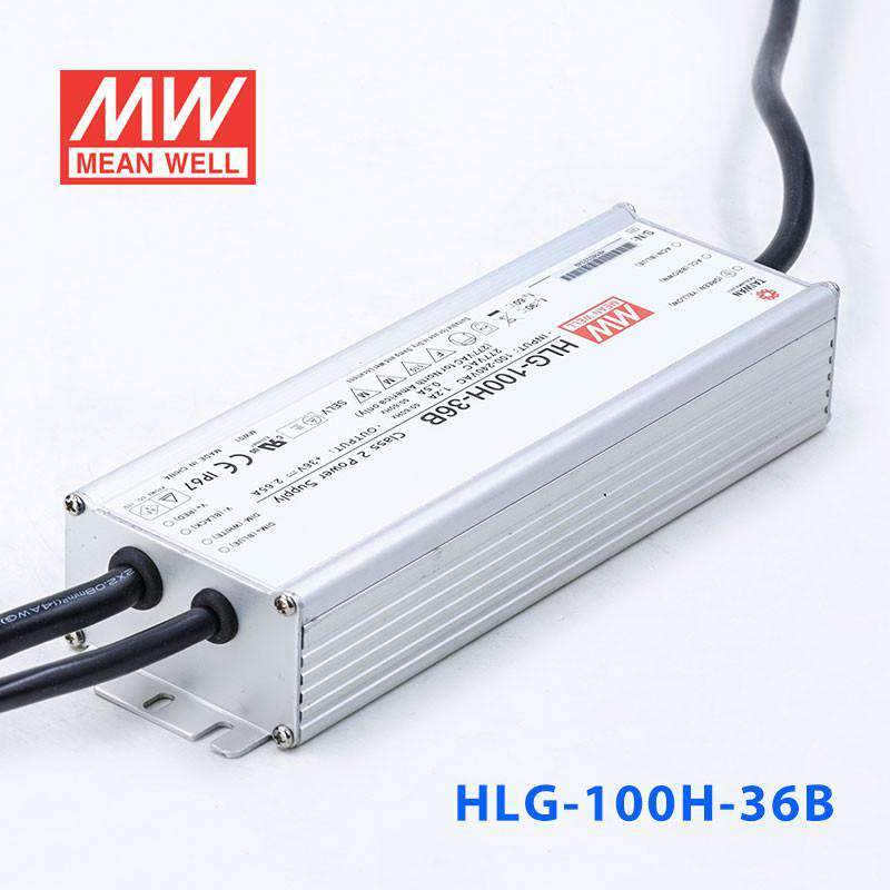 Mean Well HLG-100H-36B Power Supply 100W 36V - Dimmable 2.65A - HLG-100H-36B - powersupplymall.com