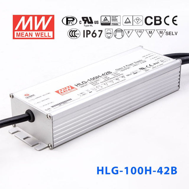 Mean Well HLG - 100H - 42AB Power Supply 100W 42V - Adjustable and Dimmable - HLG - 100H - 42AB - powersupplymall.com