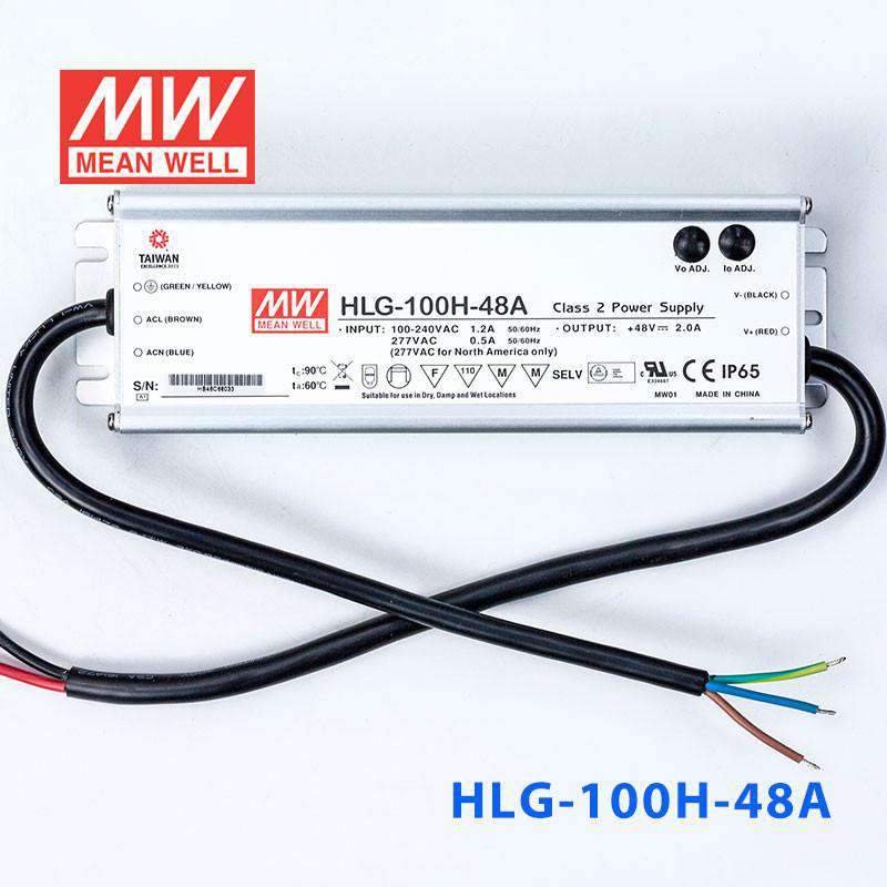Mean Well HLG - 100H - 48A Power Supply 100W 48V - Adjustable - HLG - 100H - 48A - powersupplymall.com