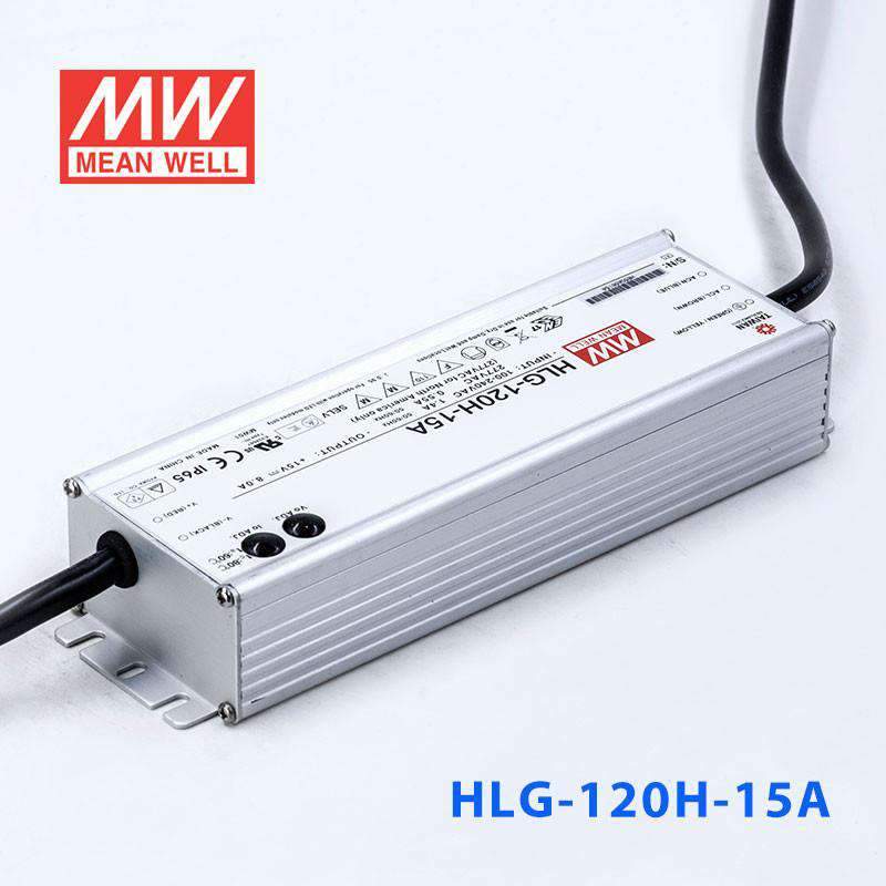 Mean Well HLG-120H-15A Power Supply 120W 15V - Adjustable 8A - HLG-120H-15A - powersupplymall.com