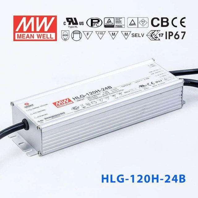 Mean Well HLG - 120H - 24B Power Supply 120W 24V - Dimmable - HLG - 120H - 24B - powersupplymall.com