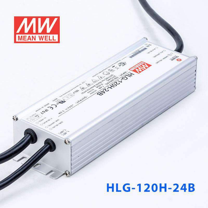 Mean Well HLG - 120H - 24B Power Supply 120W 24V - Dimmable - HLG-120H-24B - powersupplymall.com