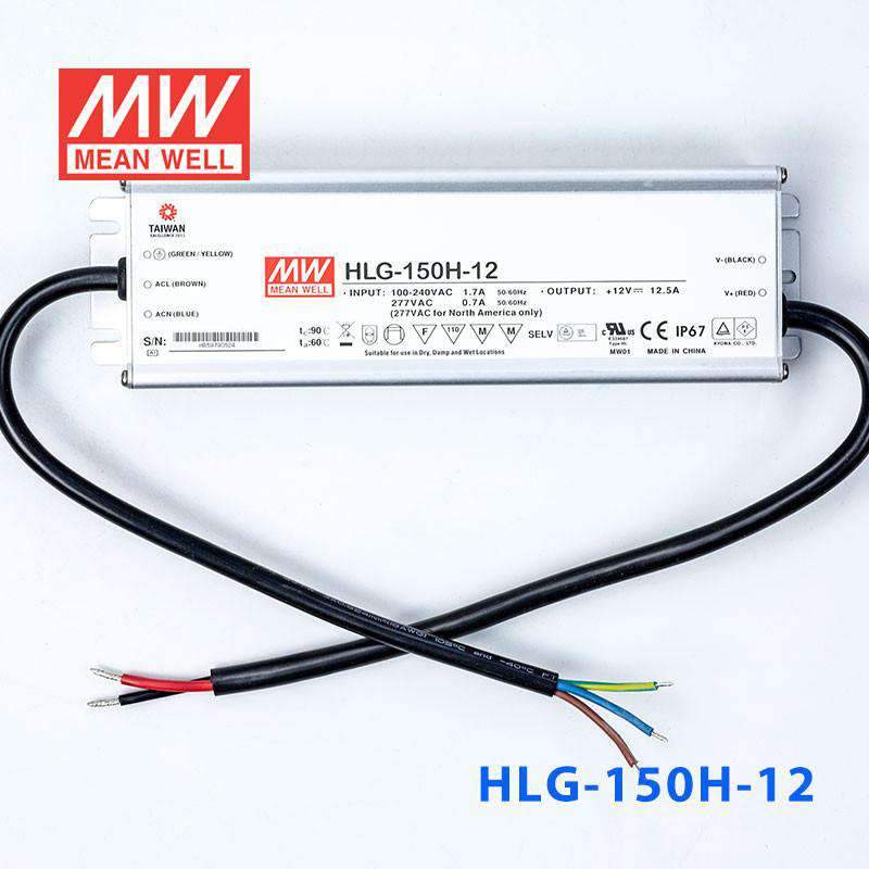 Mean Well HLG - 150H - 12 Power Supply 150W 12V - HLG-150H-12 - powersupplymall.com