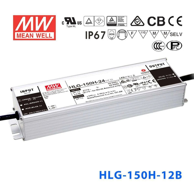 Mean Well HLG - 150H - 12B Power Supply 150W 12V - Dimmable - HLG - 150H - 12B - powersupplymall.com