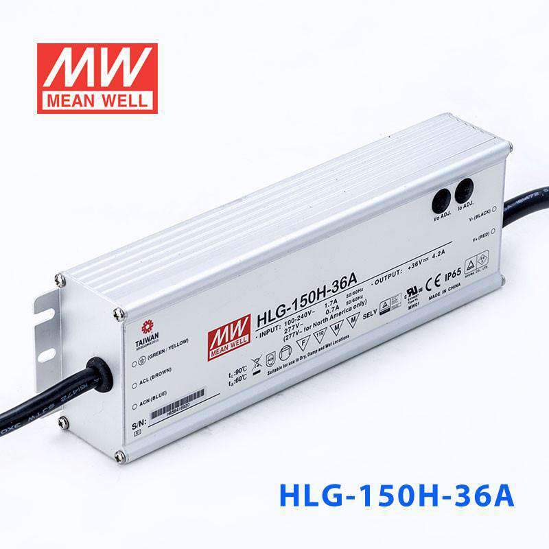 Mean Well HLG - 150H - 36A Power Supply 150W 36V - Adjustable - HLG - 150H - 36A - powersupplymall.com