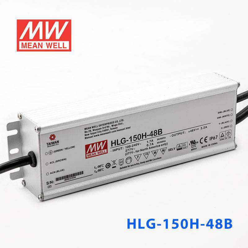 Mean Well HLG - 150H - 48B Power Supply 150W 48V - Dimmable - HLG - 150H - 48B - powersupplymall.com