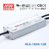 Mean Well HLG-185H-12B Power Supply 156W 12V - Dimmable 13A - HLG-185H-12B - powersupplymall.com