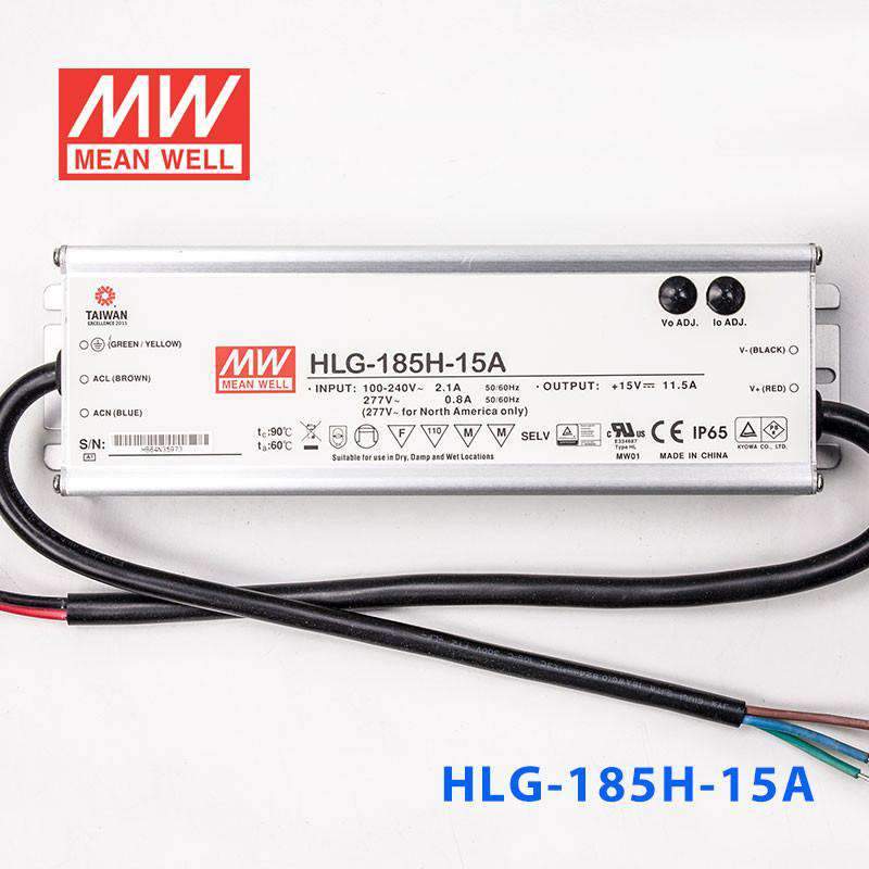 Mean Well HLG - 185H - 15A Power Supply 172.5W 15V - Adjustable - HLG-185H-15A - powersupplymall.com
