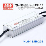 Mean Well HLG-185H-20B Power Supply 185W 20V- Dimmable 9.3A - HLG-185H-20B - powersupplymall.com