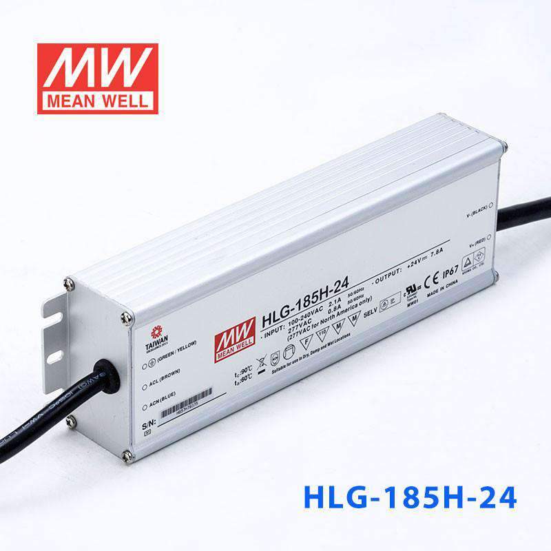 Mean Well HLG-185H-24 Power Supply 185W 24V 7.8A - HLG-185H-24 - powersupplymall.com