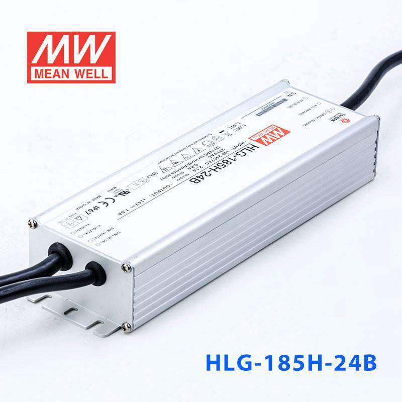 Mean Well HLG-185H-24B Power Supply 185W 24V- Dimmable 7.8A - HLG-185H-24B - powersupplymall.com