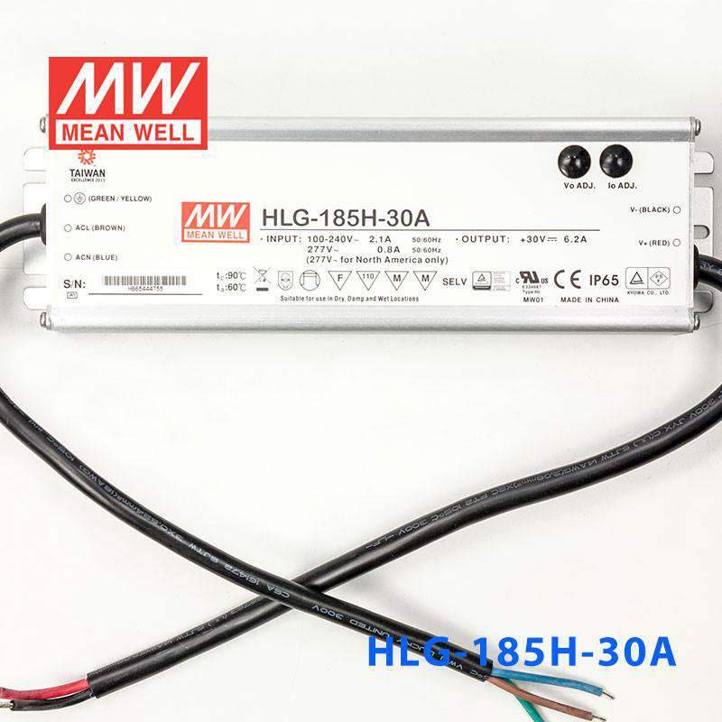 Mean Well HLG - 185H - 30A Power Supply 185W 30V - Adjustable - HLG-185H-30A - powersupplymall.com