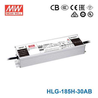 Mean Well HLG-185H-30AB Power Supply 185W 30V - Adjustable and Dimmable 6.2A