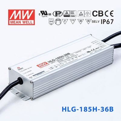 Mean Well HLG-185H-36AB Power Supply 185W 36V - Adjustable and Dimmable 5.2A