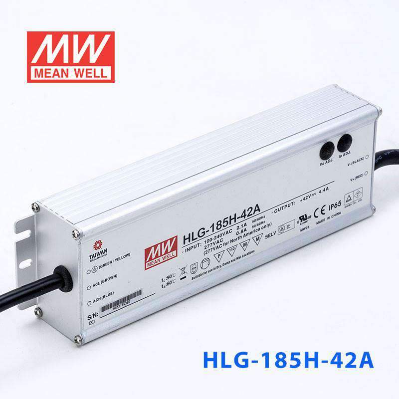 Mean Well HLG - 185H - 42A Power Supply 185W 42V - Adjustable - HLG - 185H - 42A - powersupplymall.com