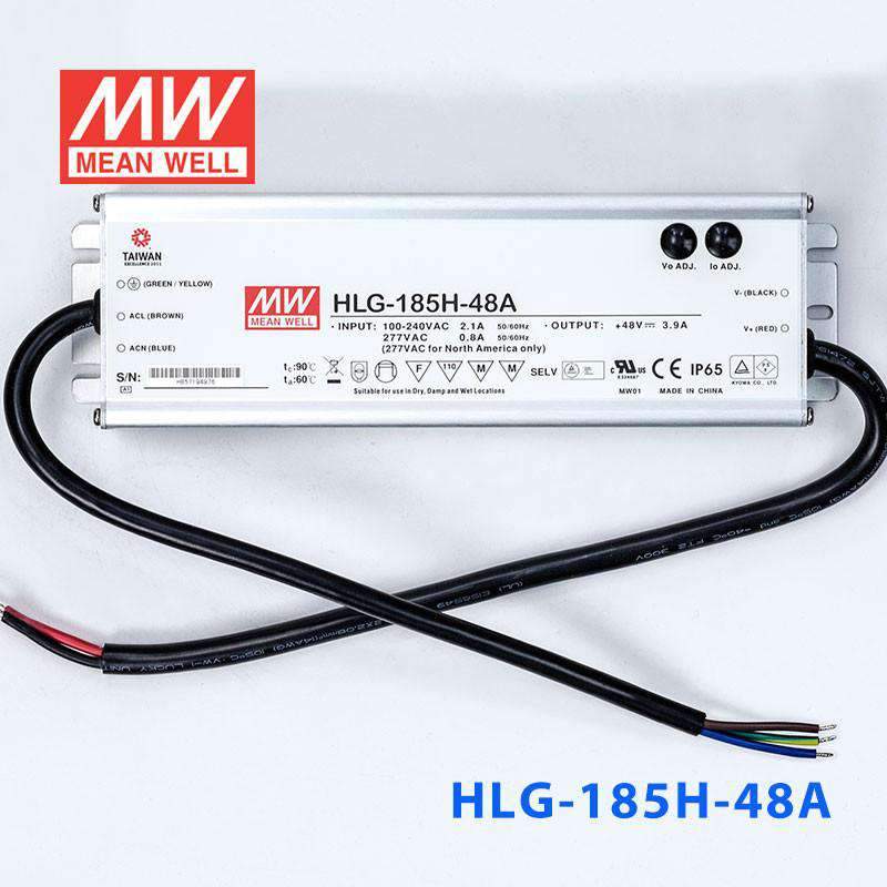 Mean Well HLG-185H-48A Power Supply 185W 48V - Adjustable 3.9A - HLG-185H-48A - powersupplymall.com
