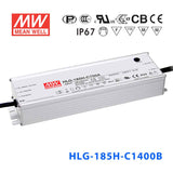 Mean Well HLG - 185H - C1400AB Power Supply 200.2W 1400mA - Adjustable and Dimmable - HLG - 185H - C1400AB - powersupplymall.com