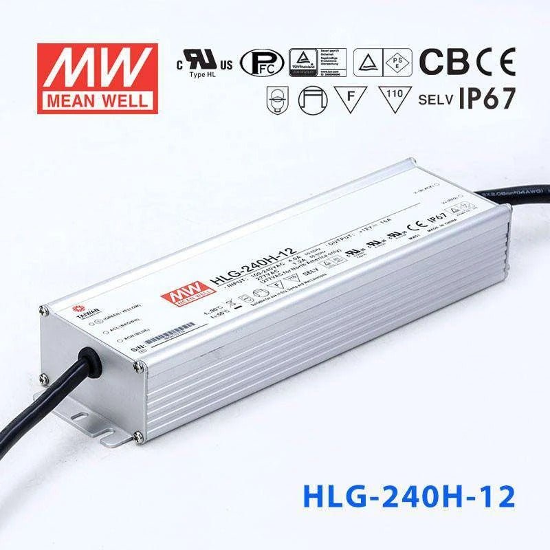 Mean Well HLG - 240H - 12 Power Supply 192W 12V - HLG - 240H - 12 - powersupplymall.com