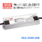 Mean Well HLG-240H-20AB Power Supply 240W 20V - Adjustable and Dimmable 12A - HLG-240H-20AB - powersupplymall.com