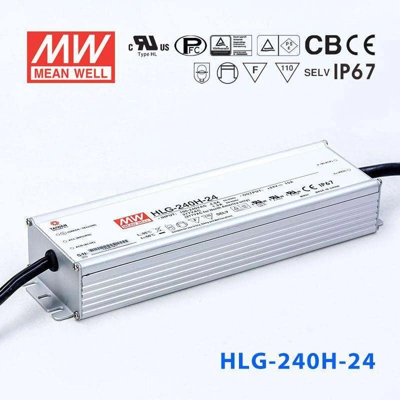 Mean Well HLG - 240H - 24 Power Supply 240W 24V - HLG - 240H - 24 - powersupplymall.com