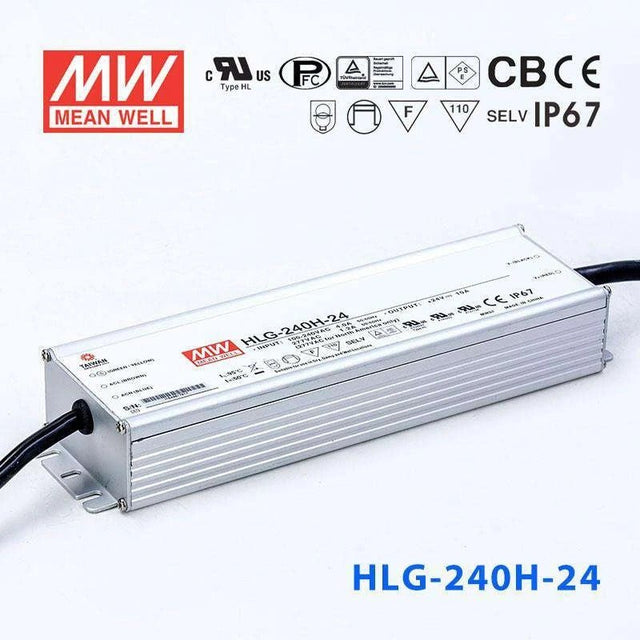 Mean Well HLG - 240H - 24 Power Supply 240W 24V - HLG - 240H - 24 - powersupplymall.com