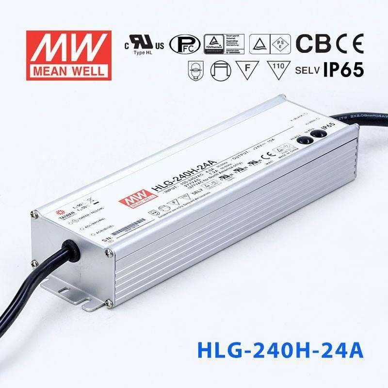 Mean Well HLG - 240H - 24A Power Supply 240W 24V - Adjustable - HLG - 240H - 24A - powersupplymall.com
