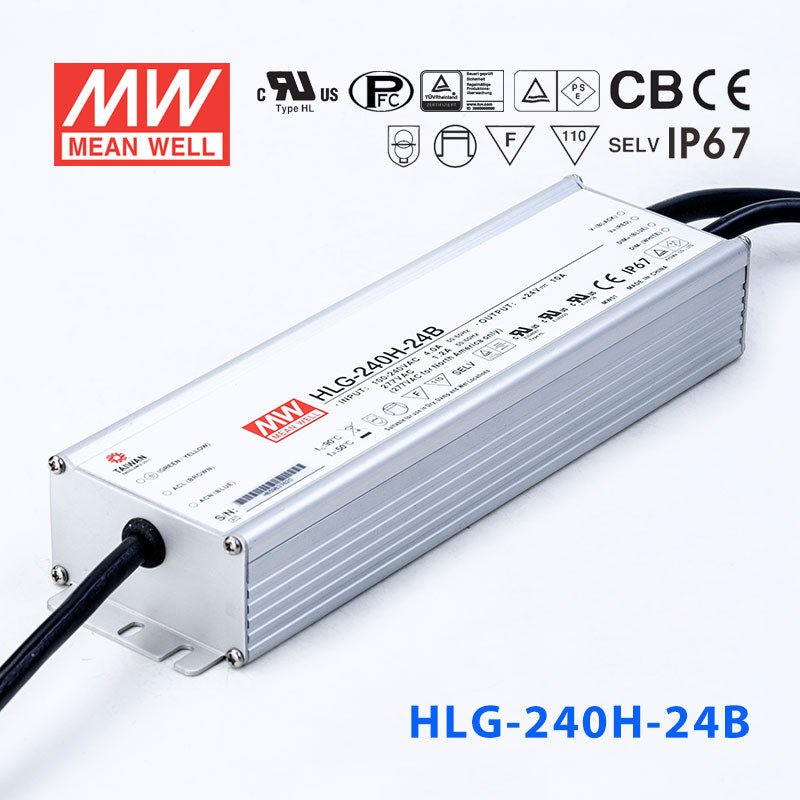 Mean Well HLG - 240H - 24AB Power Supply 240W 24V - Adjustable and Dimmable - HLG - 240H - 24AB - powersupplymall.com