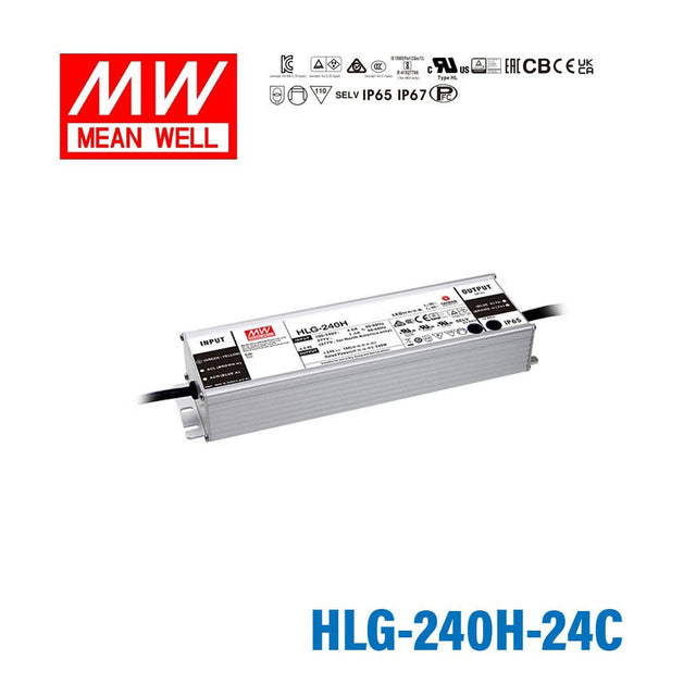 Mean Well HLG - 240H - 24C AC - DC Single output LED driver Mix mode 240W - HLG-240H-24C - powersupplymall.com