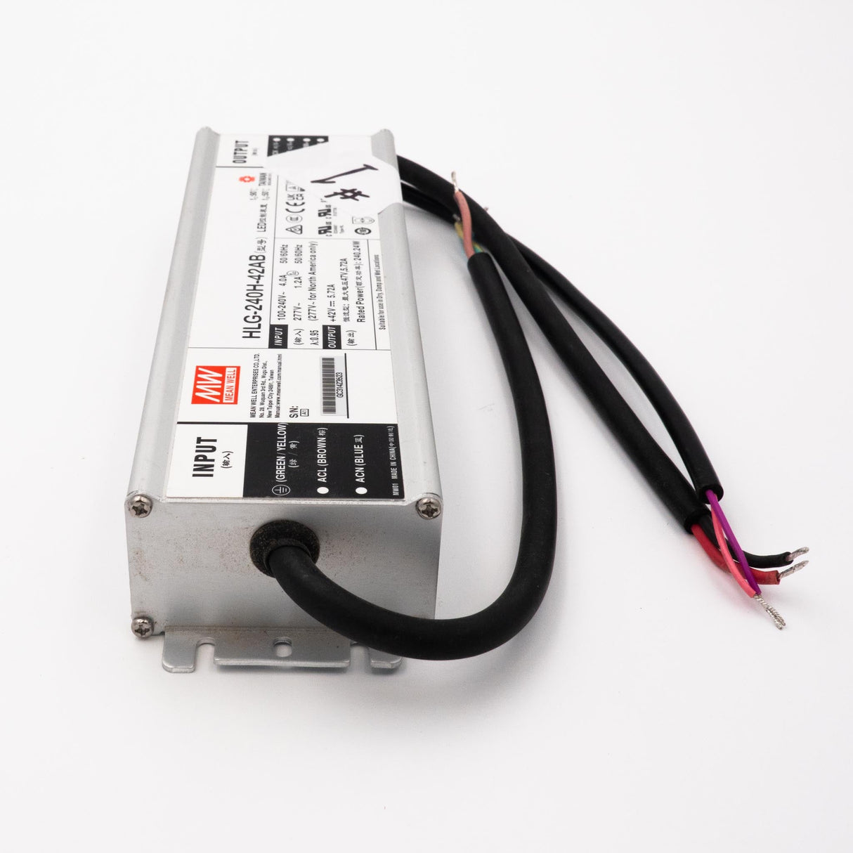 Mean Well HLG - 240H - 42AB Power Supply 240W 42V - Open Box - HLG - 240H - 42AB - OB1 - powersupplymall.com