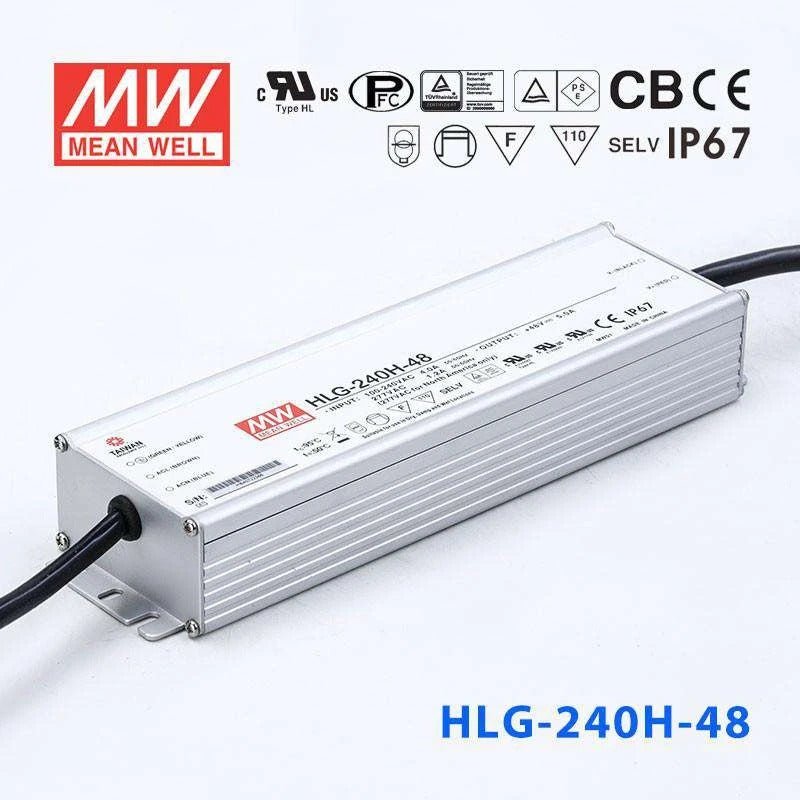 Mean Well HLG - 240H - 48 Power Supply 240W 48V - HLG - 240H - 48 - powersupplymall.com