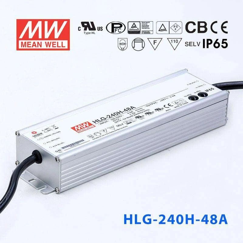 Mean Well HLG - 240H - 48A Power Supply 240W 48V - Adjustable - HLG - 240H - 48A - powersupplymall.com