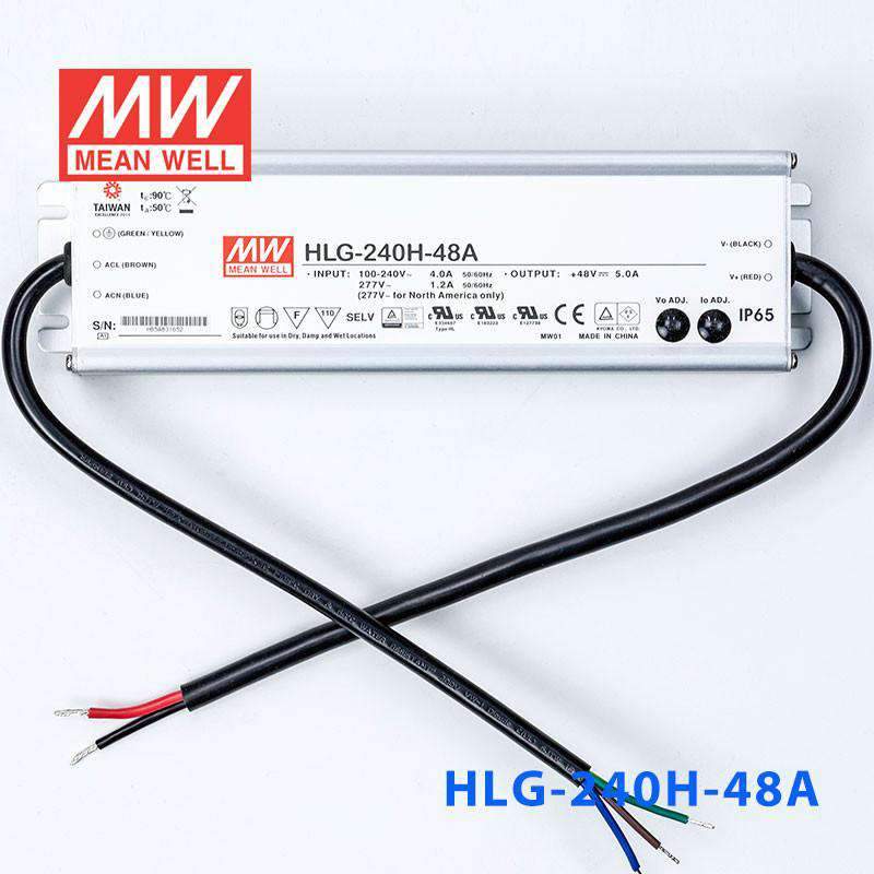 Mean Well HLG-240H-48A Power Supply 240W 48V - Adjustable 5A - HLG-240H-48A - powersupplymall.com