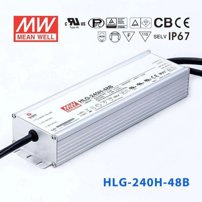 Mean Well HLG - 240H - 48B Power Supply 240W 48V - Dimmable - HLG - 240H - 48B - powersupplymall.com