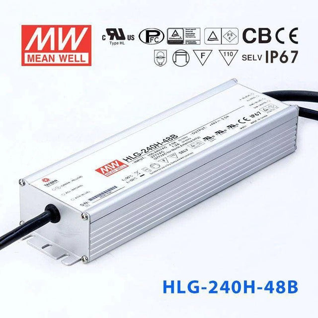 Mean Well HLG - 240H - 48B Power Supply 240W 48V - Dimmable - HLG - 240H - 48B - powersupplymall.com