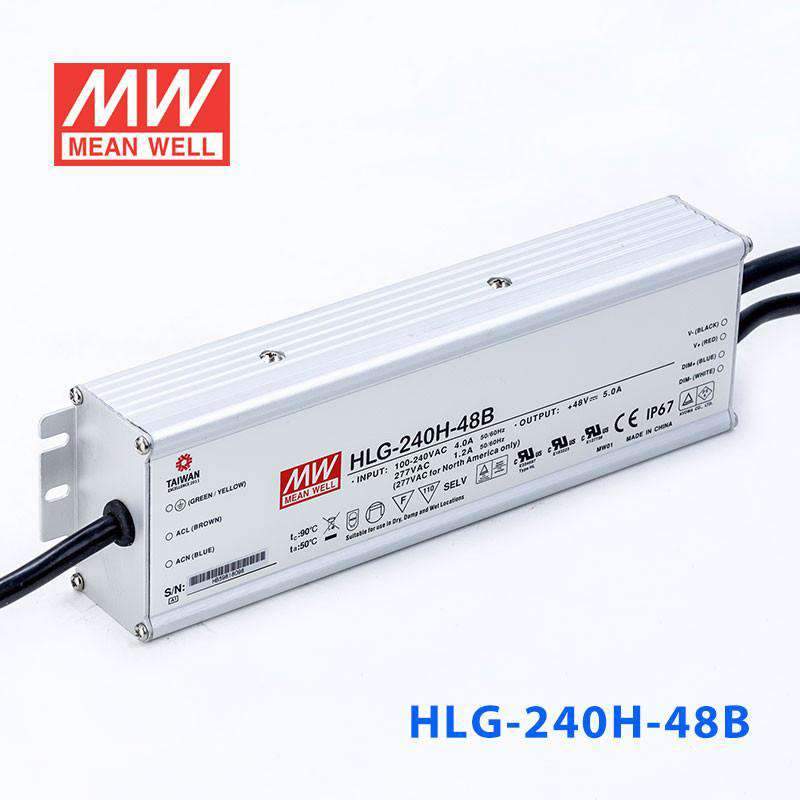 Mean Well HLG - 240H - 48B Power Supply 240W 48V - Dimmable - HLG - 240H - 48B - powersupplymall.com