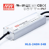 Mean Well HLG-240H-54AB Power Supply 240W 54V - Adjustable and Dimmable 4.45A - HLG-240H-54AB - powersupplymall.com