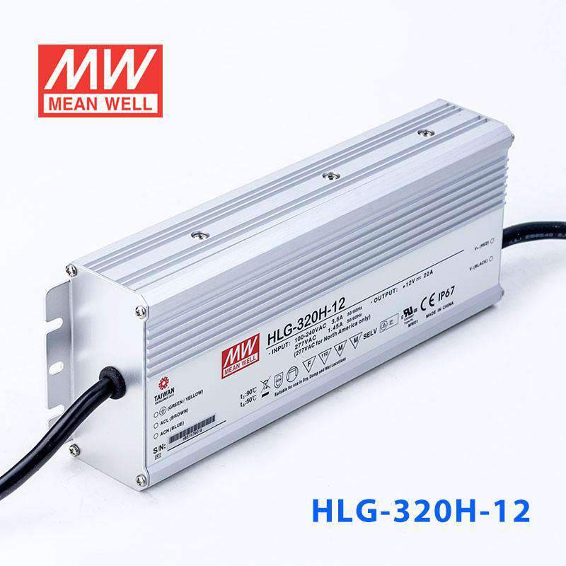 Mean Well HLG-320H-12 Power Supply 264W 12V 22A - HLG-320H-12 - powersupplymall.com